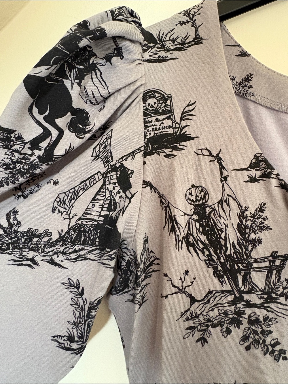 Le Femme En Noir Gothic Sleepy Hollow Halloween retro dress size L grey - Picture 6 of 8